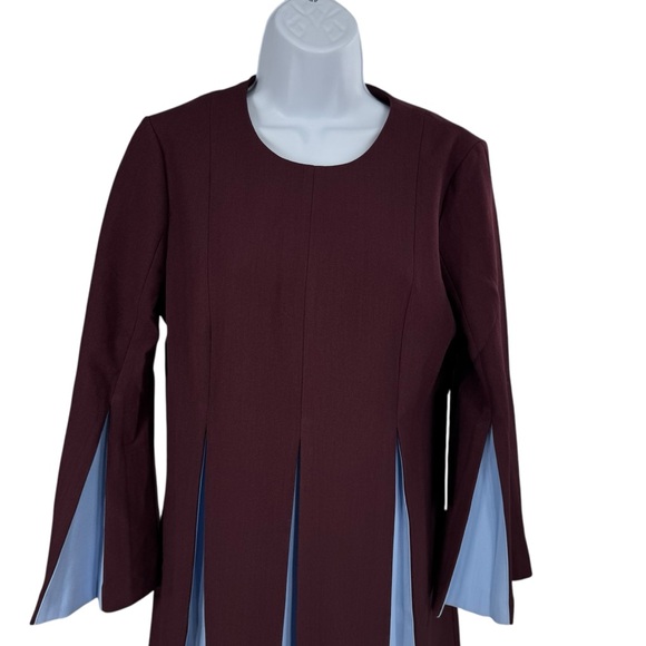 Tuckernuck NEW Merlot Griffiths Bell Long Sleeve Colorblock Mini Dress Size S - Picture 4 of 10